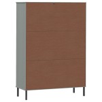 vidaXL Bibliotecă cu picioare metalice OSLO, gri, 90x35x128,5 cm, lemn