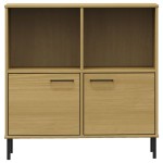 vidaXL Bibliotecă cu picioare metalice OSLO, maro, 90x35x90,5 cm, lemn