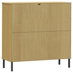 vidaXL Bibliotecă cu picioare metalice OSLO, maro, 90x35x90,5 cm, lemn