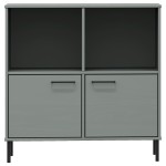 vidaXL Bibliotecă cu picioare metalice OSLO, gri, 90x35x90,5 cm, lemn
