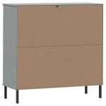 vidaXL Bibliotecă cu picioare metalice OSLO, gri, 90x35x90,5 cm, lemn