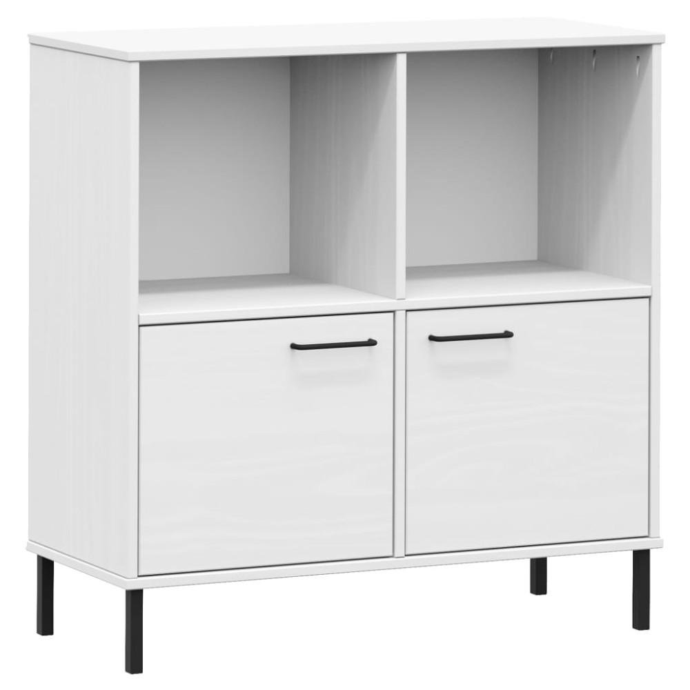vidaXL Bibliotecă cu picioare metalice OSLO, alb, 90x35x90,5 cm, lemn