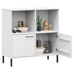 vidaXL Bibliotecă cu picioare metalice OSLO, alb, 90x35x90,5 cm, lemn