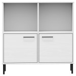 vidaXL Bibliotecă cu picioare metalice OSLO, alb, 90x35x90,5 cm, lemn