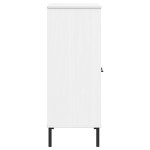 vidaXL Bibliotecă cu picioare metalice OSLO, alb, 90x35x90,5 cm, lemn