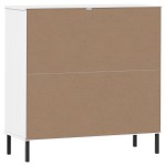 vidaXL Bibliotecă cu picioare metalice OSLO, alb, 90x35x90,5 cm, lemn
