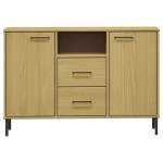 vidaXL Dulap cu picioare metalice „OSLO” maro 113x40x77 cm lemn vidaXL Dulap cu picioare metalice „OSLO” maro 113x40x77 cm lemn
