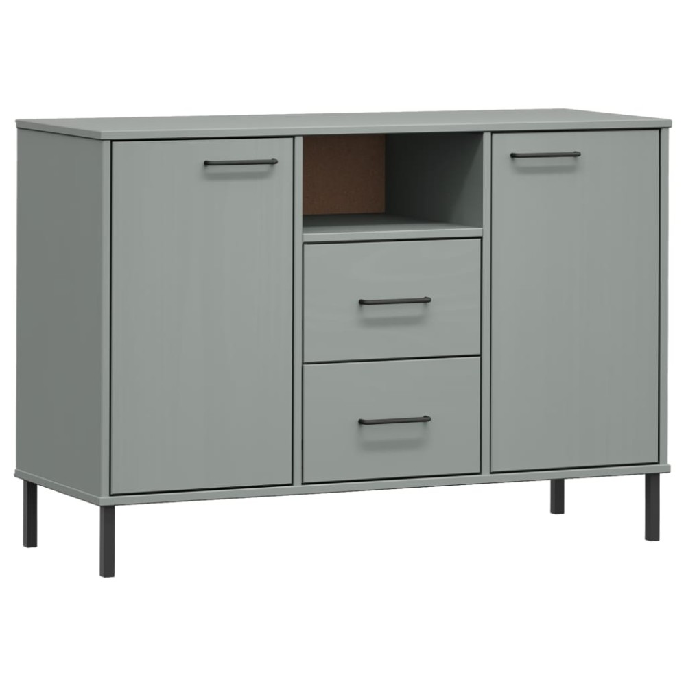vidaXL Dulap cu picioare metalice „OSLO” gri 113x40x77 cm lemn