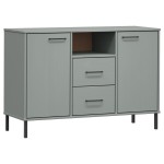 vidaXL Dulap cu picioare metalice „OSLO” gri 113x40x77 cm lemn vidaXL Dulap cu picioare metalice „OSLO” gri 113x40x77 cm lemn
