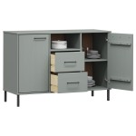 vidaXL Dulap cu picioare metalice „OSLO” gri 113x40x77 cm lemn vidaXL Dulap cu picioare metalice „OSLO” gri 113x40x77 cm lemn