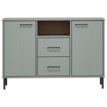 vidaXL Dulap cu picioare metalice „OSLO” gri 113x40x77 cm lemn vidaXL Dulap cu picioare metalice „OSLO” gri 113x40x77 cm lemn