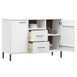 vidaXL Servantă cu picioare metalice „OSLO” alb 113x40x77 cm lemn vidaXL Servantă cu picioare metalice „OSLO” alb 113x40x77 cm lemn
