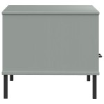 vidaXL Măsuță cafea picioare metalice gri 85x50x45cm lemn masiv "OSLO" vidaXL Măsuță cafea picioare metalice gri 85x50x45cm lemn masiv "OSLO"