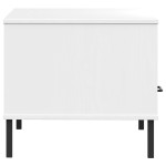 vidaXL Măsuță cafea picioare metalice alb 85x50x45cm lemn masiv "OSLO" vidaXL Măsuță cafea picioare metalice alb 85x50x45cm lemn masiv "OSLO"