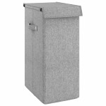 vidaXL Coș de rufe pliabil, gri, 26x34,5x59,5 cm, imitație de pânză vidaXL Coș de rufe pliabil, gri, 26x34,5x59,5 cm, imitație de pânză