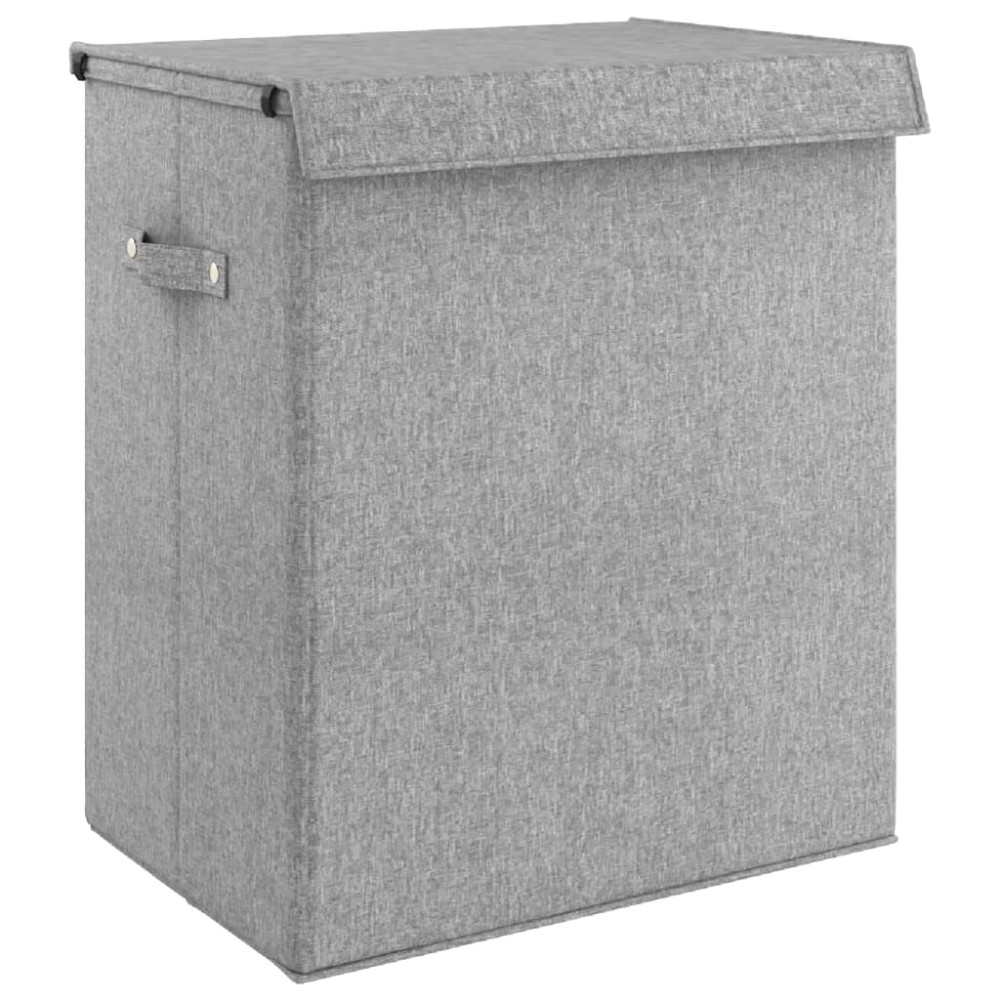 vidaXL Coș de rufe pliabil, gri, 51x34,5x59 cm, imitație de pânză