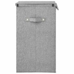 vidaXL Coș de rufe pliabil, gri, 51x34,5x59 cm, imitație de pânză vidaXL Coș de rufe pliabil, gri, 51x34,5x59 cm, imitație de pânză