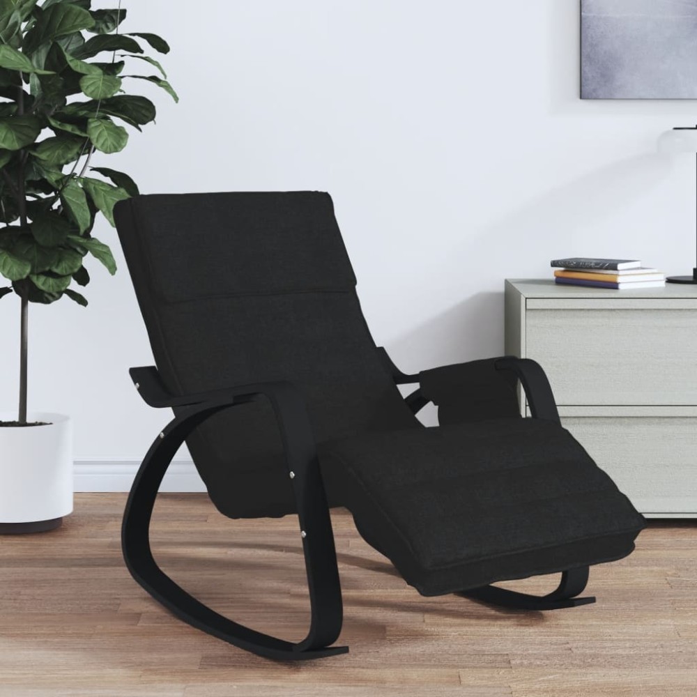 vidaXL Scaun balansoar, negru, material textil