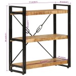 vidaXL Bibliotecă cu 3 niveluri, 77x30x80 cm, lemn masiv mango și fier vidaXL Bibliotecă cu 3 niveluri, 77x30x80 cm, lemn masiv mango și fier