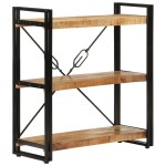 vidaXL Bibliotecă cu 3 niveluri, 77x30x80 cm, lemn masiv mango și fier vidaXL Bibliotecă cu 3 niveluri, 77x30x80 cm, lemn masiv mango și fier