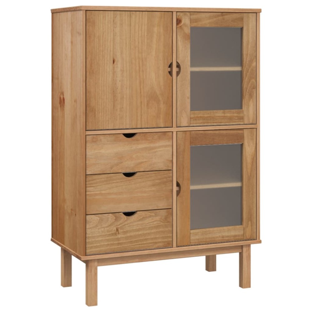 vidaXL Dulap înalt OTTA, 85x43x125 cm, lemn masiv de pin