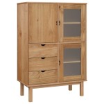 vidaXL Dulap înalt OTTA, 85x43x125 cm, lemn masiv de pin vidaXL Dulap înalt OTTA, 85x43x125 cm, lemn masiv de pin