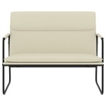 vidaXL Bancă, crem, 100x64x80 cm, piele ecologică