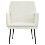 vidaXL Fotoliu, crem, 62x79x79 cm, catifea