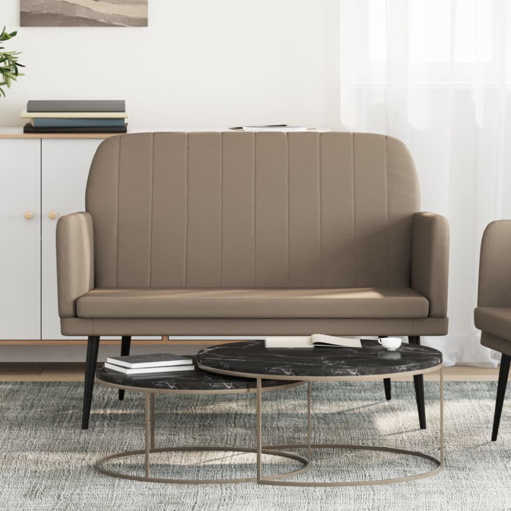 vidaXL Bancă, cappuccino , 107x80x81 cm, piele ecologică