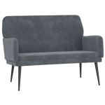 vidaXL Bancă, gri închis, 108x79x79 cm, catifea vidaXL Bancă, gri închis, 108x79x79 cm, catifea