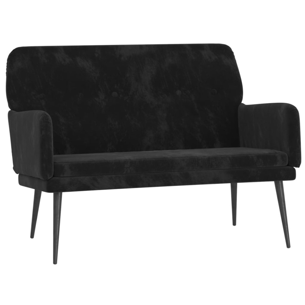 vidaXL Bancă, negru, 108x79x79 cm, catifea