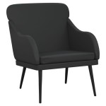 vidaXL Fotoliu, negru, 63x76x80 cm, piele artificială vidaXL Fotoliu, negru, 63x76x80 cm, piele artificială