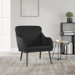 vidaXL Fotoliu, negru, 63x76x80 cm, piele artificială vidaXL Fotoliu, negru, 63x76x80 cm, piele artificială