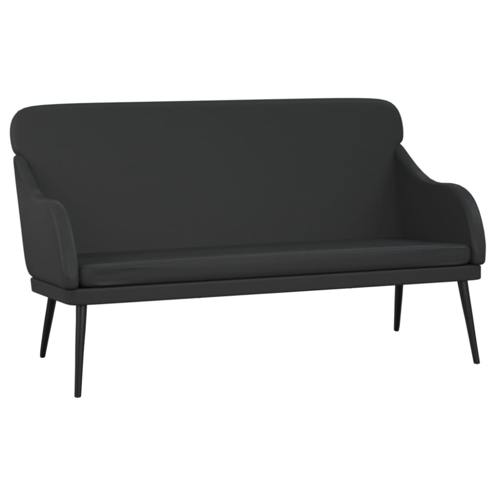 vidaXL Bancă, negru, 110x76x80 cm, piele ecologică