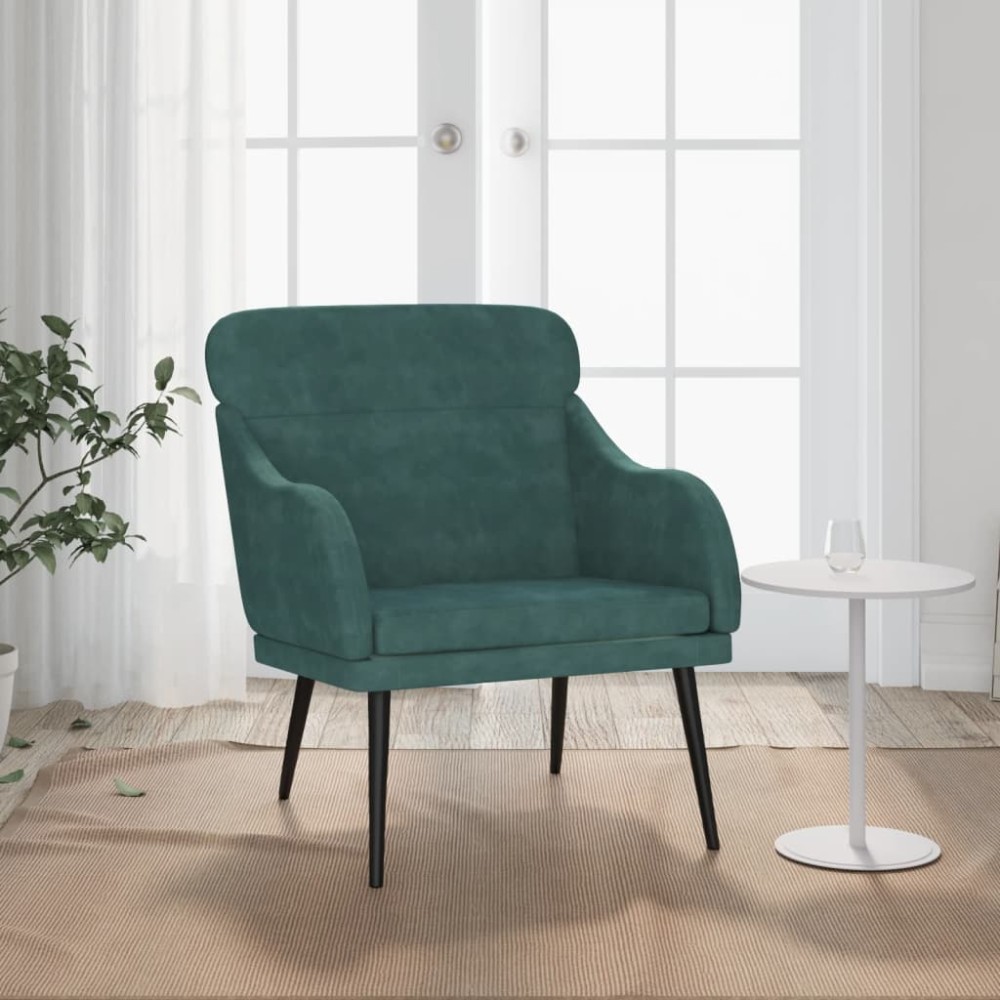 vidaXL Fotoliu, verde închis, 63x76x80 cm, catifea