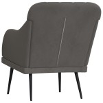 vidaXL Fotoliu, gri închis, 63x76x80 cm, catifea vidaXL Fotoliu, gri închis, 63x76x80 cm, catifea