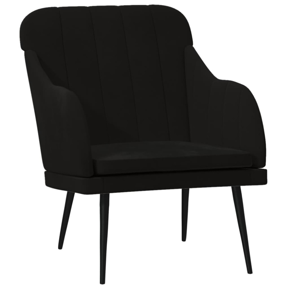 vidaXL Fotoliu, negru, 63x76x80 cm, catifea