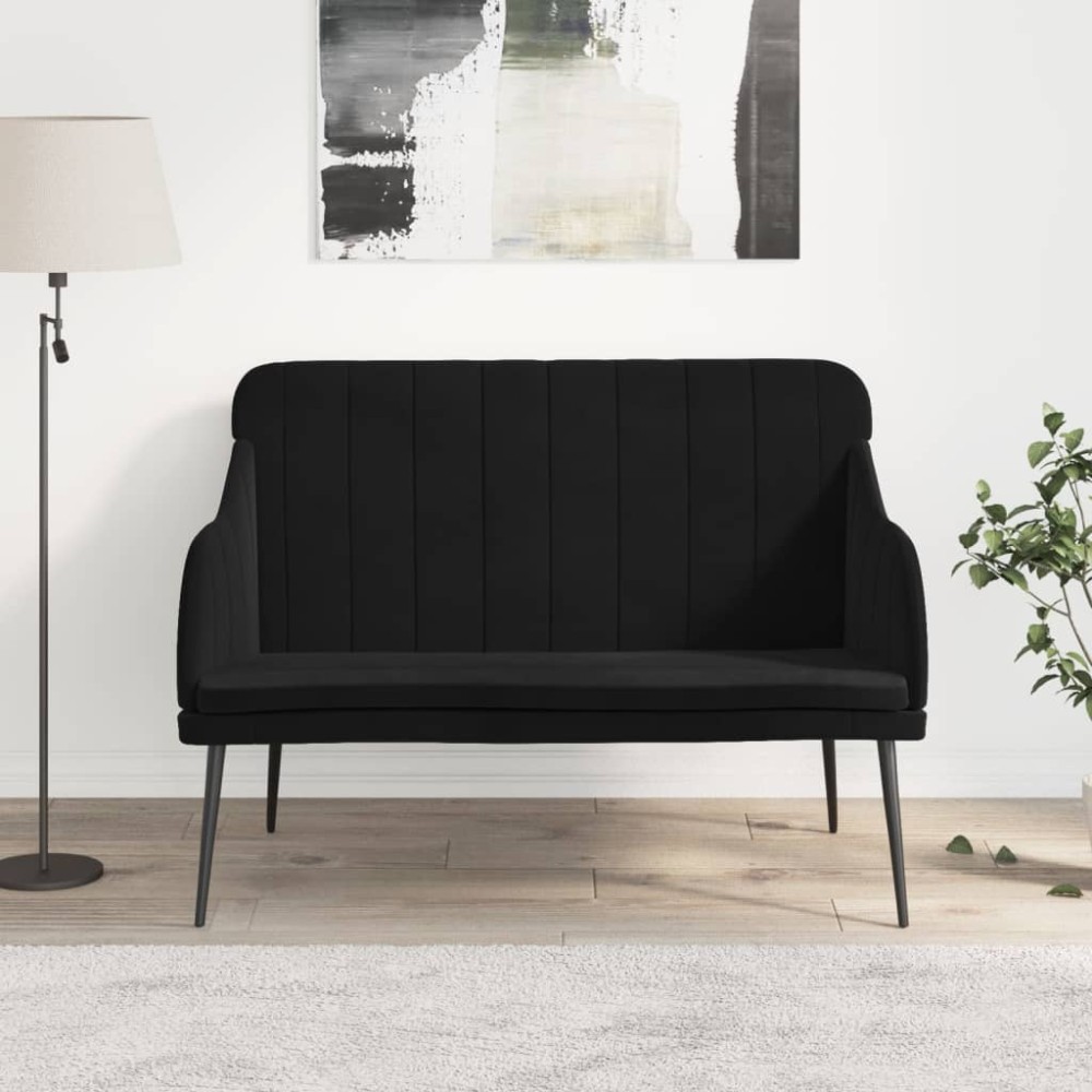 vidaXL Bancă, negru, 110x76x80 cm, catifea
