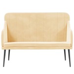 vidaXL Bancă, crem, 110x76x80 cm, catifea