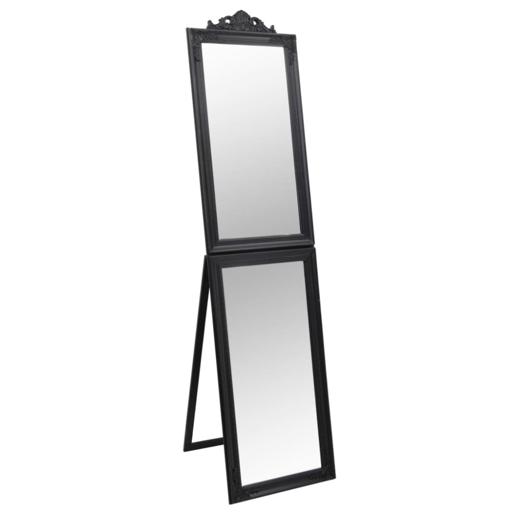 vidaXL Oglindă de sine stătătoare, negru, 50x200 cm