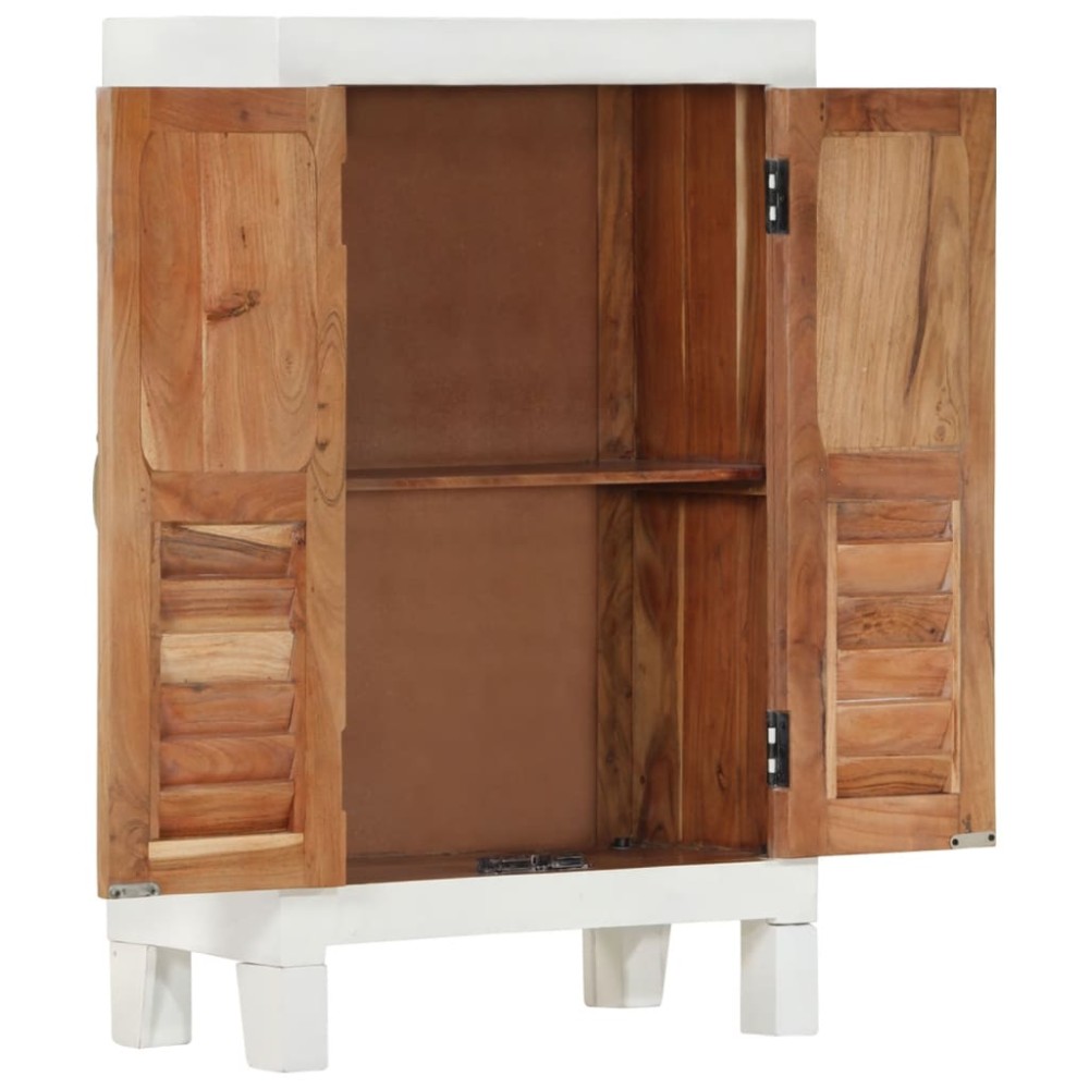 vidaXL Servantă, alb, 55x30x90 cm, lemn masiv de acacia