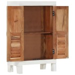vidaXL Servantă, alb, 55x30x90 cm, lemn masiv de acacia