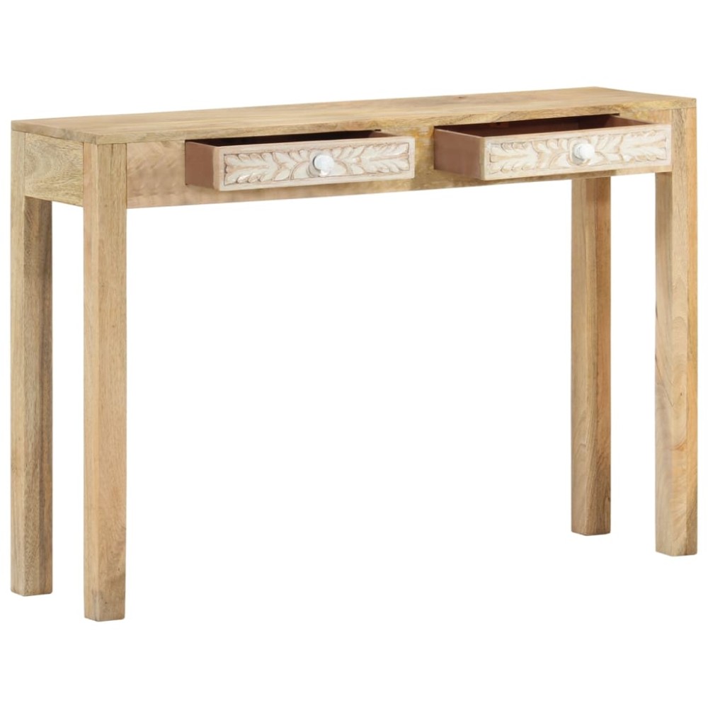 vidaXL Masă consolă 110x30x75 cm, lemn masiv de mango albit