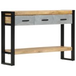 vidaXL Masă consolă, 110x30x76 cm, lemn masiv de mango brut vidaXL Masă consolă, 110x30x76 cm, lemn masiv de mango brut