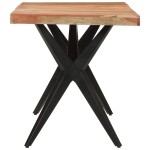 vidaXL Masă de bucătărie, negru, 140x70x76 cm, lemn masiv de acacia