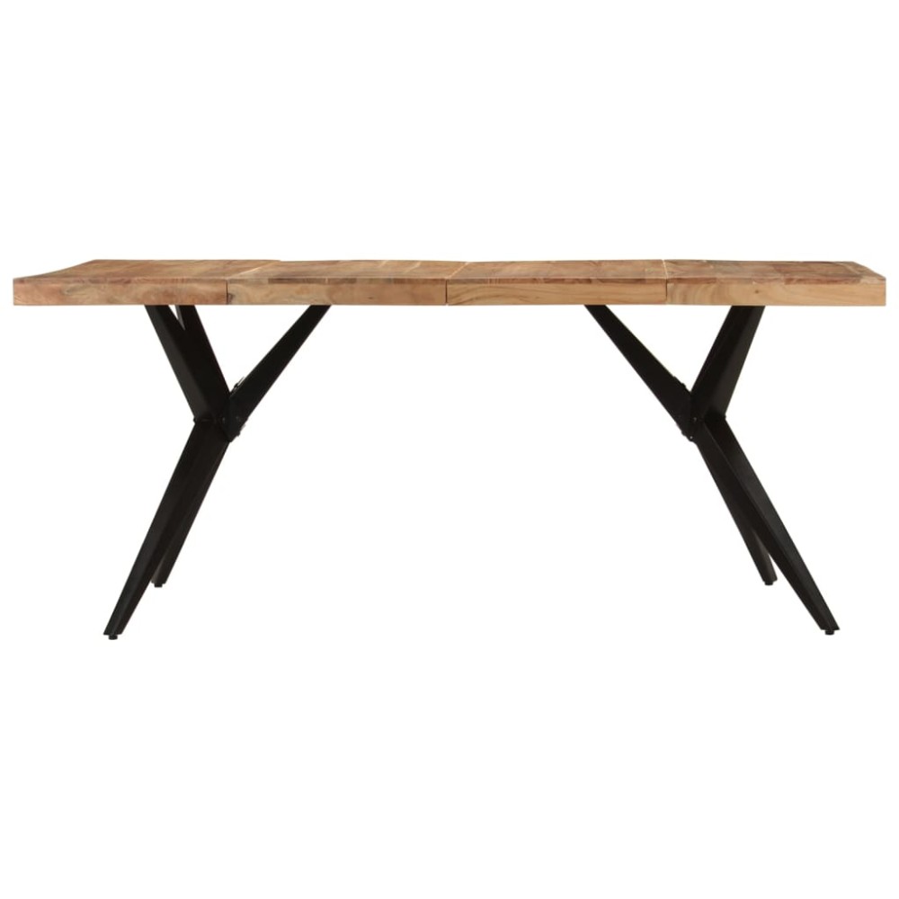 vidaXL Masă de bucătărie, negru, 180x90x77 cm, lemn masiv de acacia