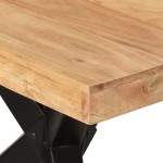 vidaXL Masă de bucătărie, negru, 180x90x77 cm, lemn masiv de acacia