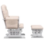 vidaXL Scaun glisant cu taburet, roz deschis, material textil vidaXL Scaun glisant cu taburet, roz deschis, material textil