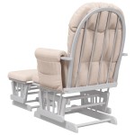 vidaXL Scaun glisant cu taburet, roz deschis, material textil vidaXL Scaun glisant cu taburet, roz deschis, material textil
