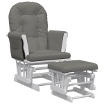 vidaXL Scaun de relaxare glisant cu taburet, gri închis, textil
